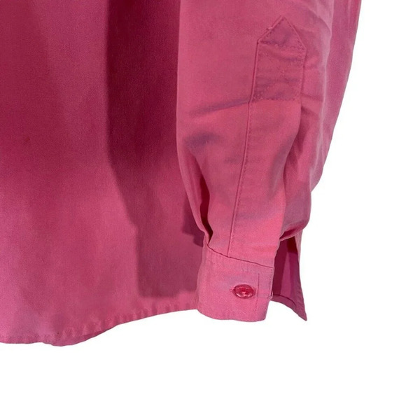 Liz Claiborne First Issue Pink Button Up Shirt Large Collared Front Pockets Top - Picture 5 of 9